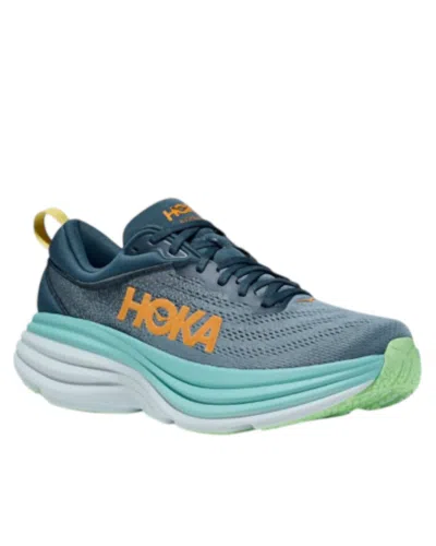 Hoka Men's Bondi 8 Shoes - Wide In Rhd Real Teal/shadow In Multi