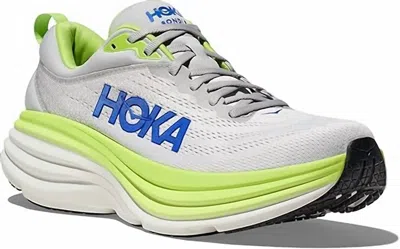 Hoka Men's Bondi 8 Shoes In Sttc Stardust/lettuce In Gray