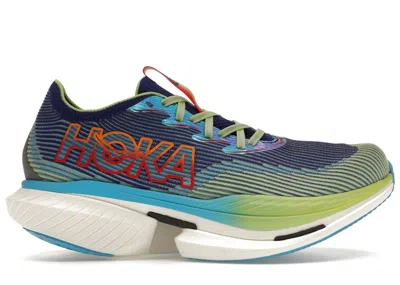 Pre-owned Hoka Men's  One One Cielo X1sneakers In Evening Sky Blue/lettuce In Multi