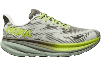 Pre-owned Hoka Men's  One One Clifton 9 Goretex Sneakers In Slate/aloe Vera