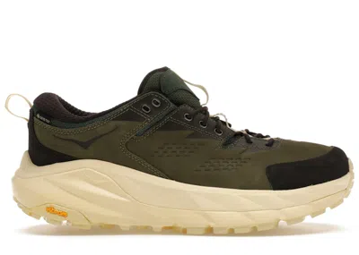 Pre-owned Hoka Men's  One One Kaha Low Goretex End. Overland Sneakers In Chive/flan