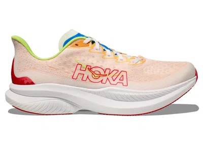 Pre-owned Hoka Men's  One One Mach 6 Sneakers In White/solar Flare