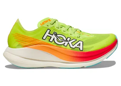 Pre-owned Hoka Men's  One One Rocket X 2 Sneakers In Lettuce/solar Flare In Multi
