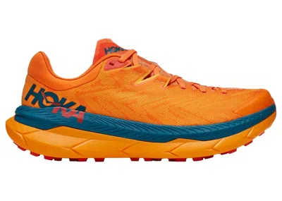 Pre-owned Hoka Men's  One One Tecton X Blue Sneakers In Persimmon Orange/radiant Yellow