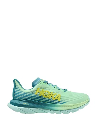 Hoka Men's Mach 5 Running Shoes - D/medium Width In Lime Glow/ocean Mist In Blue