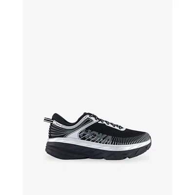 HOKA MENS BLACK STARDUST BONDI 7 WOVEN TRAINERS EUR 41 / 7 UK