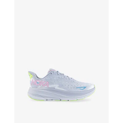 Hoka Mens Gull Sea Ice Clifton 9 Mixed-material Trainers