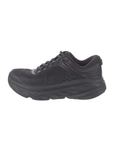 Pre-owned Hoka Mesh Athletic Sneakers In Black