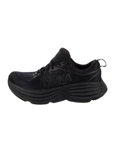 Pre-owned Hoka Mesh Athletic Sneakers In Black