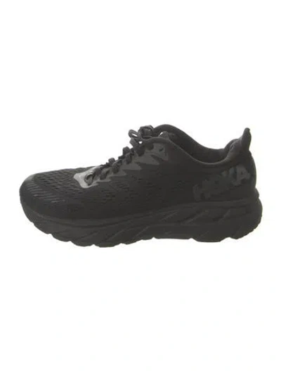 Pre-owned Hoka Mesh Athletic Sneakers In Black