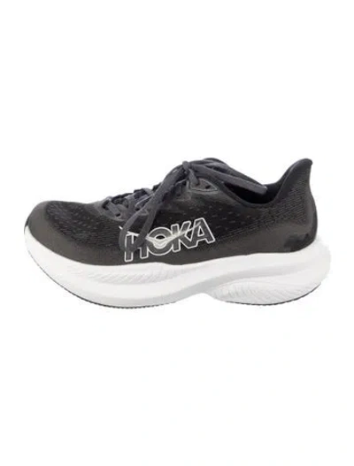 Pre-owned Hoka Mesh Athletic Sneakers In Black