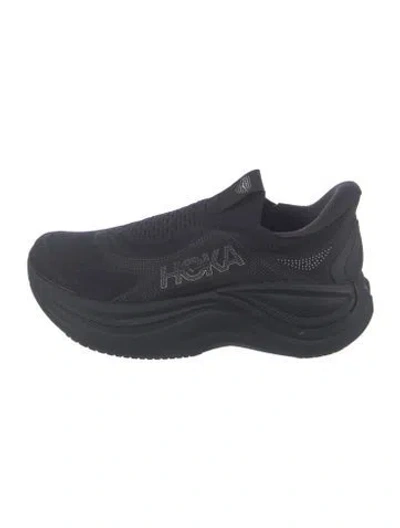 Pre-owned Hoka Mesh Athletic Sneakers In Black