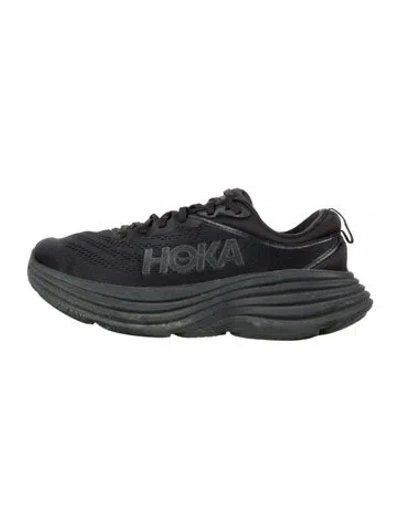 Pre-owned Hoka Mesh Athletic Sneakers In Black