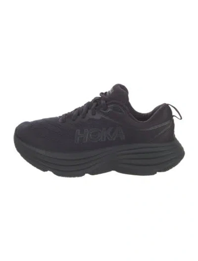 Pre-owned Hoka Mesh Athletic Sneakers In Black