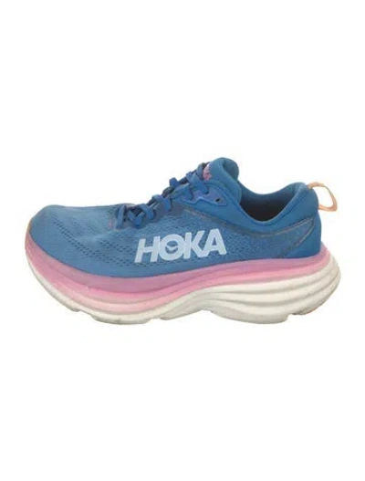 Pre-owned Hoka Mesh Athletic Sneakers In Blue/pink