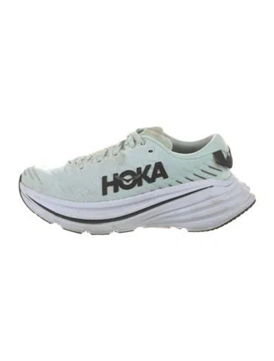Pre-owned Hoka Mesh Athletic Sneakers In Green
