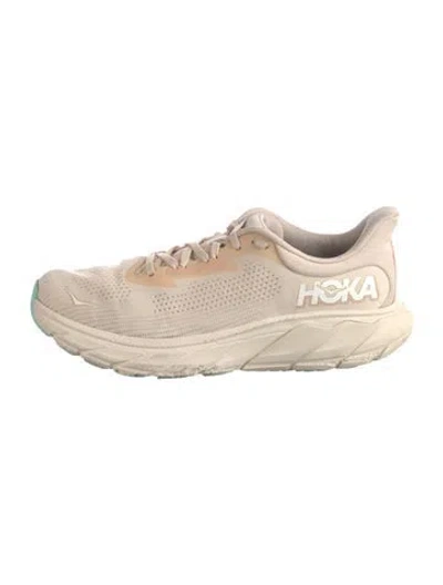 Pre-owned Hoka Mesh Athletic Sneakers In Neutral