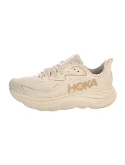 Pre-owned Hoka Mesh Athletic Sneakers In Neutrals