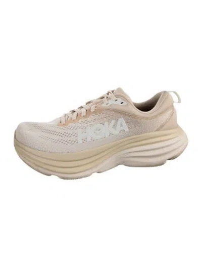 Pre-owned Hoka Mesh Athletic Sneakers In Neutrals