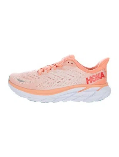 Pre-owned Hoka Mesh Athletic Sneakers In Orange