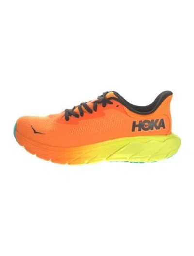Pre-owned Hoka Mesh Athletic Sneakers In Orange