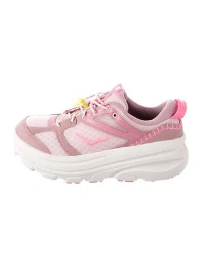 Pre-owned Hoka Mesh Athletic Sneakers In Pink