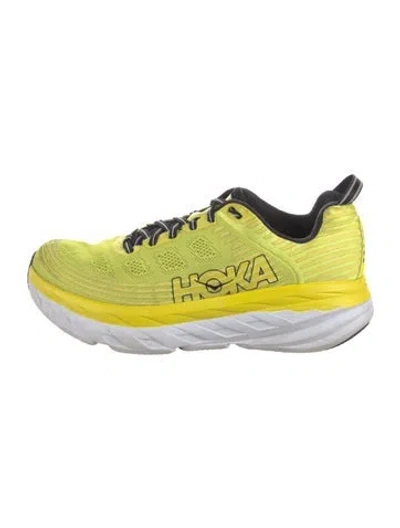 Pre-owned Hoka Mesh Athletic Sneakers In Yellow