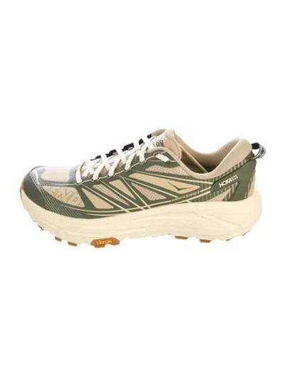 Pre-owned Hoka Mesh Colorblock Pattern Athletic Sneakers In Gold