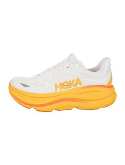 Pre-owned Hoka Mesh Colorblock Pattern Chunky Sneakers In Yellow