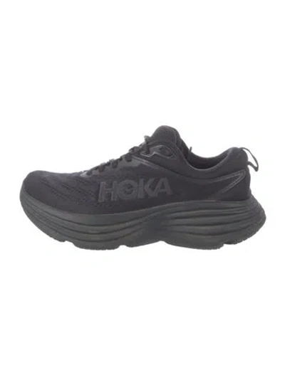 Pre-owned Hoka Mesh Graphic Print Athletic Sneakers In Black