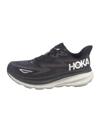 Pre-owned Hoka Mesh Graphic Print Athletic Sneakers In Black