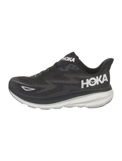 Pre-owned Hoka Mesh Graphic Print Athletic Sneakers In Black