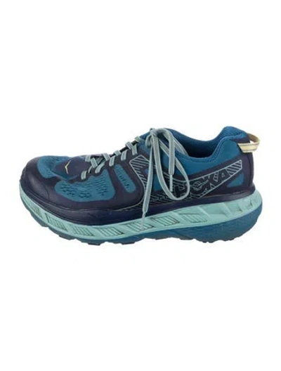 Pre-owned Hoka Mesh Graphic Print Athletic Sneakers In Blue