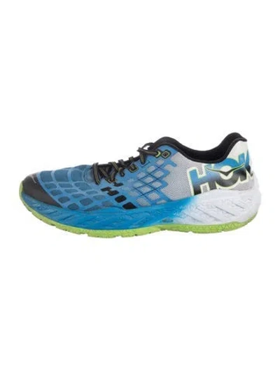 Pre-owned Hoka Mesh Graphic Print Athletic Sneakers In Blue