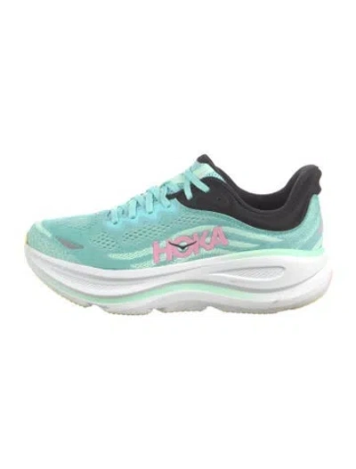 Pre-owned Hoka Mesh Graphic Print Athletic Sneakers In Green