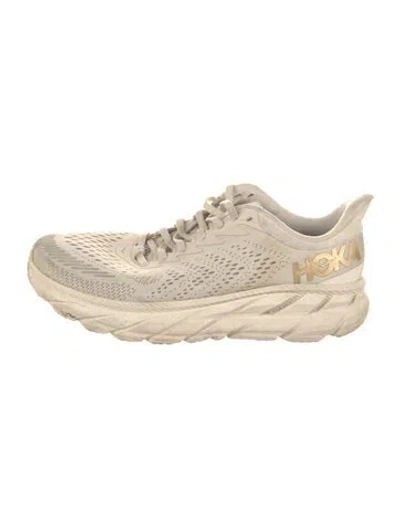 Pre-owned Hoka Mesh Graphic Print Athletic Sneakers In Neutral