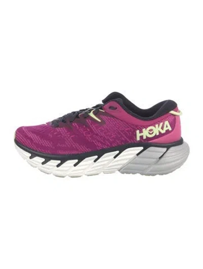 Pre-owned Hoka Mesh Graphic Print Athletic Sneakers In Purple
