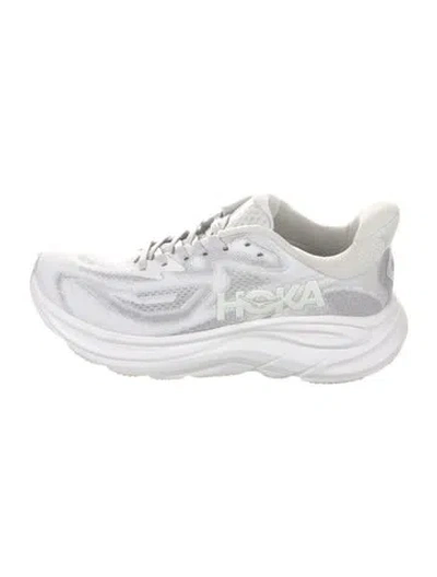 Pre-owned Hoka Mesh Graphic Print Athletic Sneakers In White
