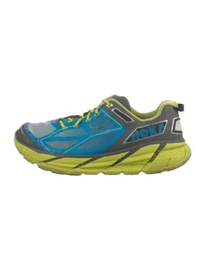 Pre-owned Hoka Mesh Graphic Print Chunky Sneakers In Blue