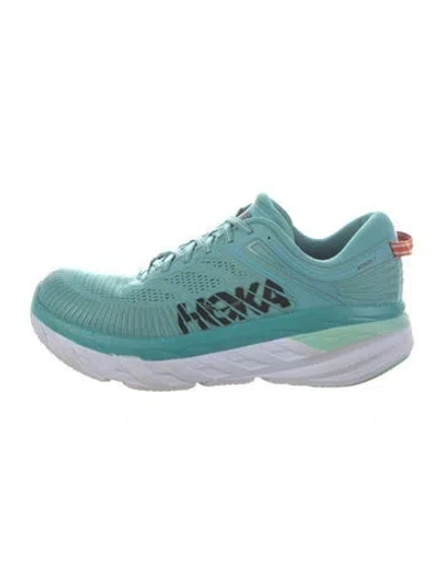 Pre-owned Hoka Mesh Graphic Print Sneakers In Blue