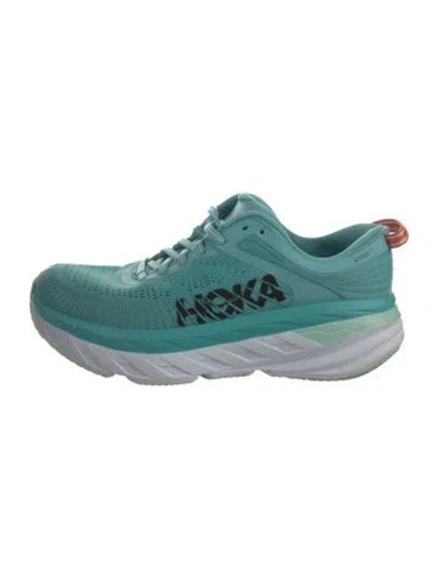 Pre-owned Hoka Mesh Graphic Print Sneakers In Blue