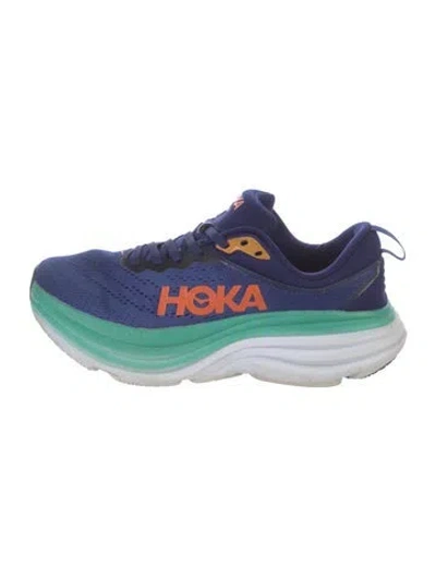 Pre-owned Hoka Mesh Graphic Print Sneakers In Blue