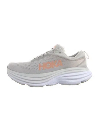 Pre-owned Hoka Mesh Graphic Print Sneakers In Gray