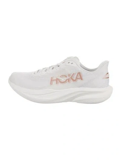 Pre-owned Hoka Mesh Graphic Print Sneakers In White