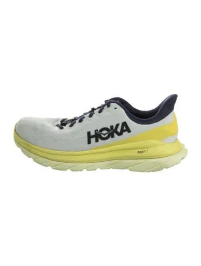 Pre-owned Hoka Mesh Patterned Sneakers In Green