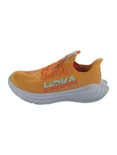 Pre-owned Hoka Mesh Patterned Sneakers In Orange