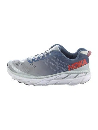 Pre-owned Hoka Mesh Printed Athletic Sneakers In Blue