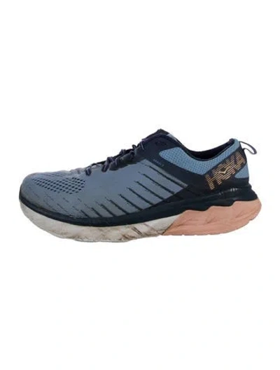 Pre-owned Hoka Mesh Printed Athletic Sneakers In Blue