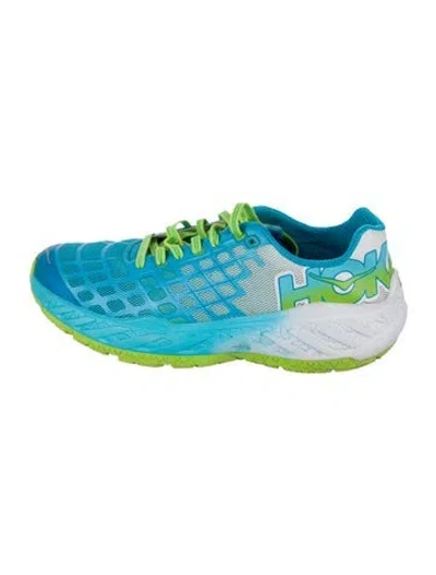 Pre-owned Hoka Mesh Printed Athletic Sneakers In Blue