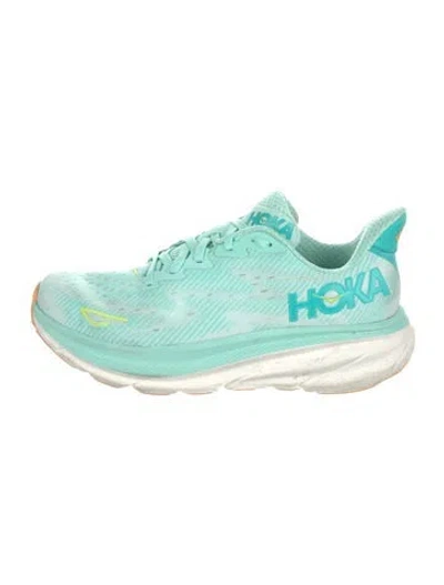 Pre-owned Hoka Mesh Printed Athletic Sneakers In Blue